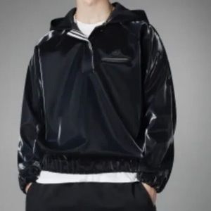 Adidas black-version high shine hoodie (gender neutral size M)